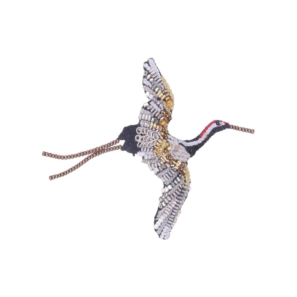 Flying Crane Brooch Pin